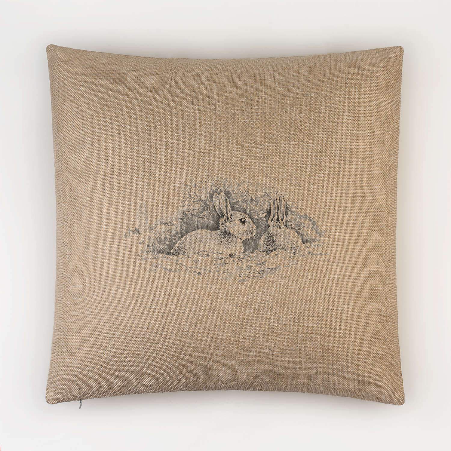 Wary Rabbits Cushion - Countryman John