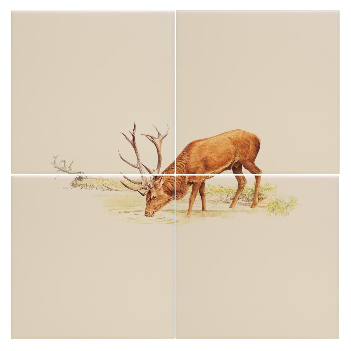 Drinking Red Stag Tile - Countryman John