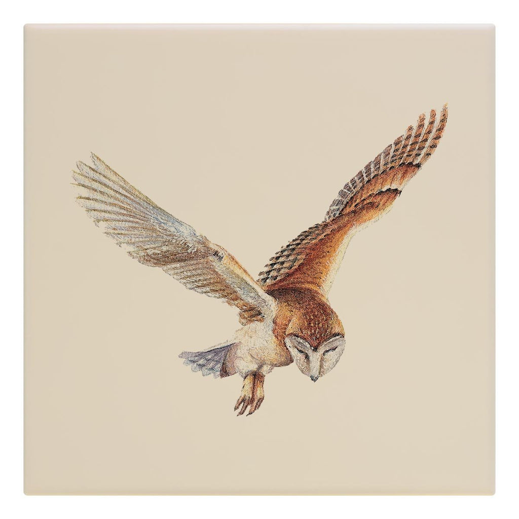 Barn Owl in Flight Tile - Countryman John