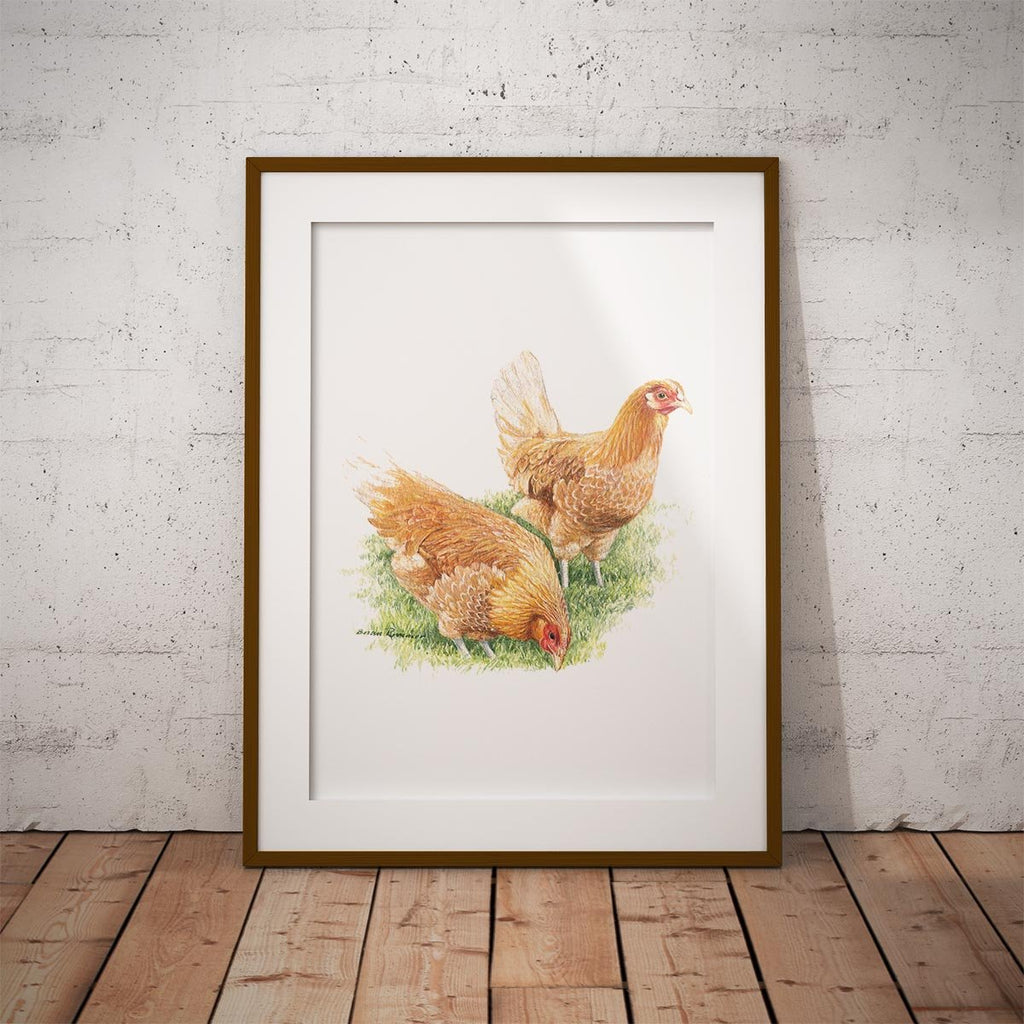 Feeding Hens Wall Art Print - Countryman John