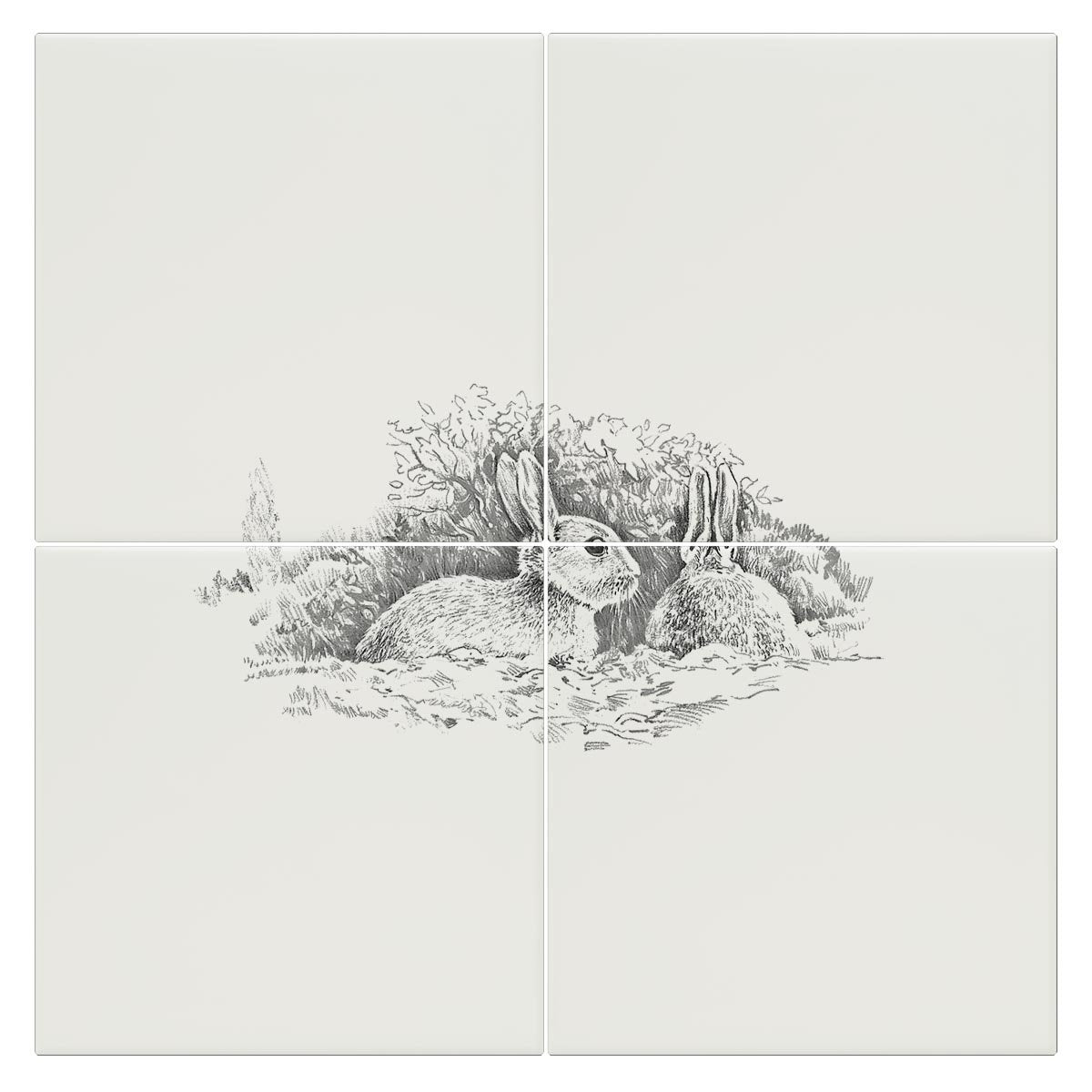 Wary Rabbits Tile - Countryman John