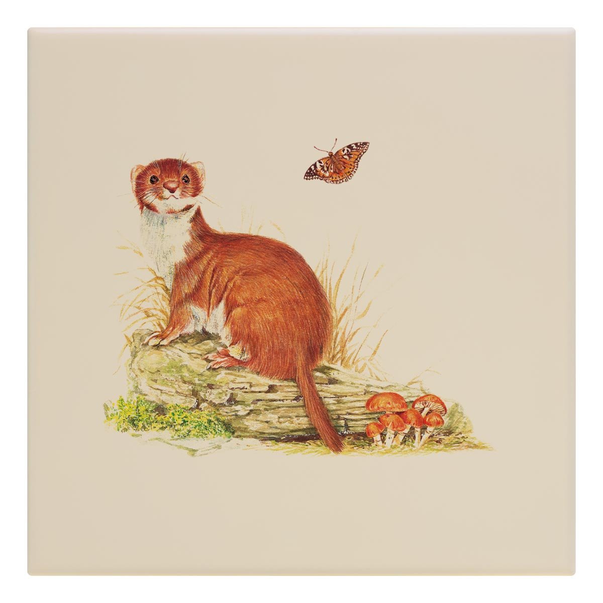 Stoat on Log Tile - Countryman John