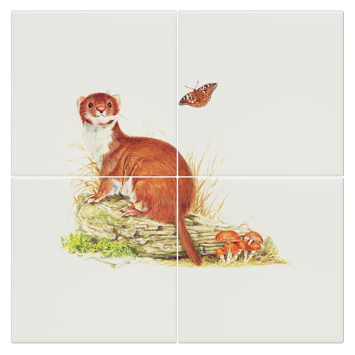 Stoat on Log Tile - Countryman John