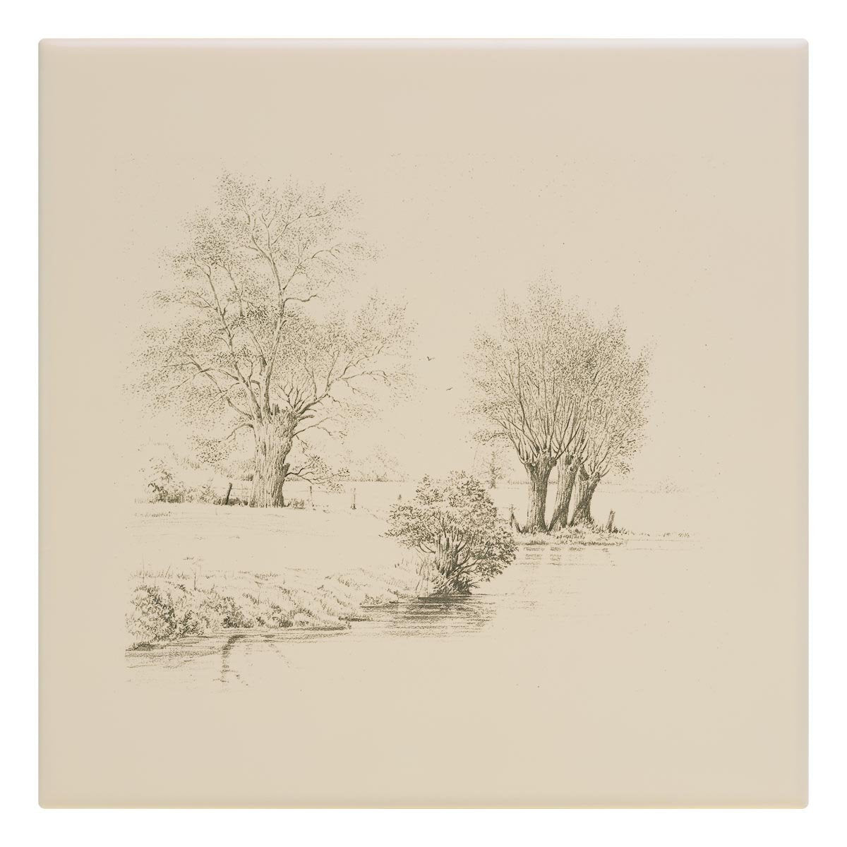 Trees along the Riverbank Tile - Countryman John