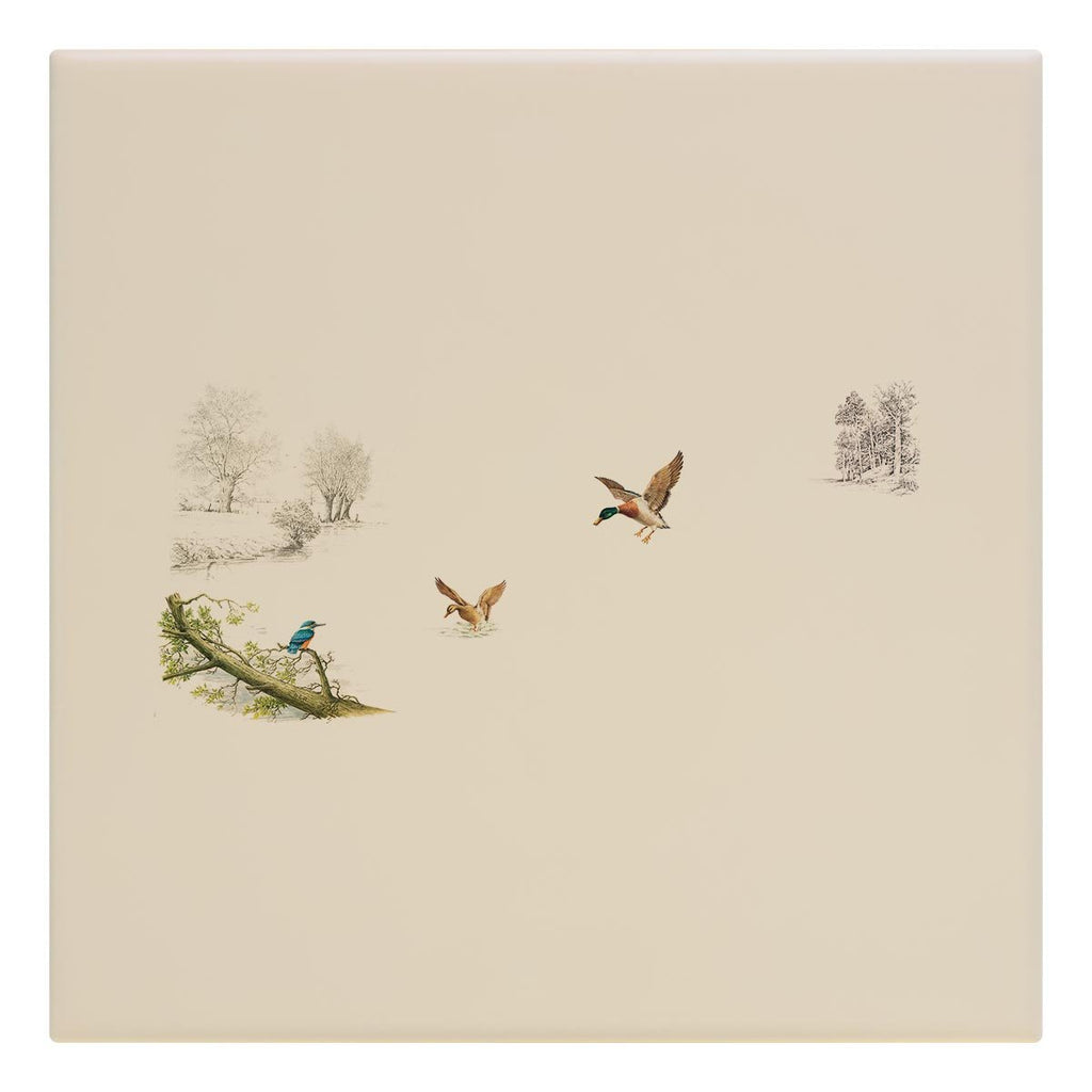 Kingfisher and Ducks Tile - Countryman John