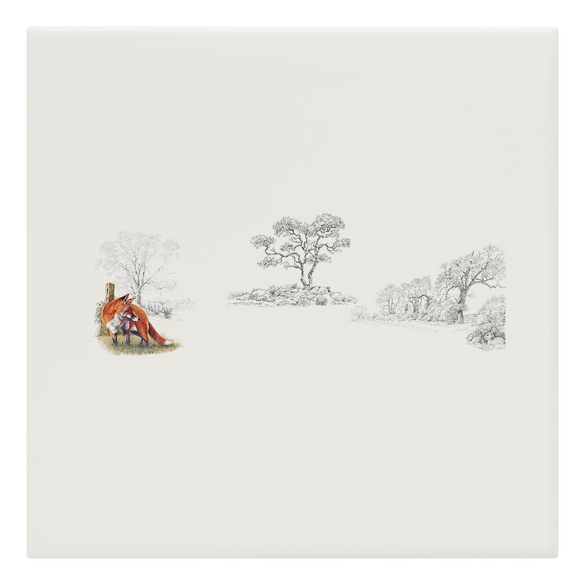 Fox and Rabbits Tile - Countryman John