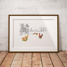 Chickens at the Bottom of the Garden Wall Art Print - Countryman John