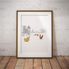 Chickens at the Bottom of the Garden Wall Art Print - Countryman John