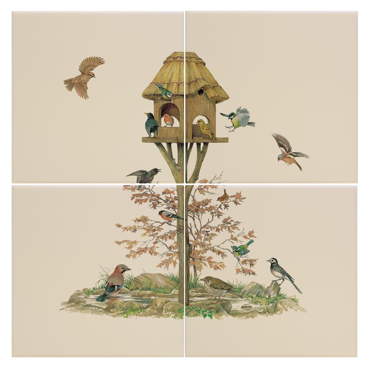 Feeding Birds Tile - Countryman John