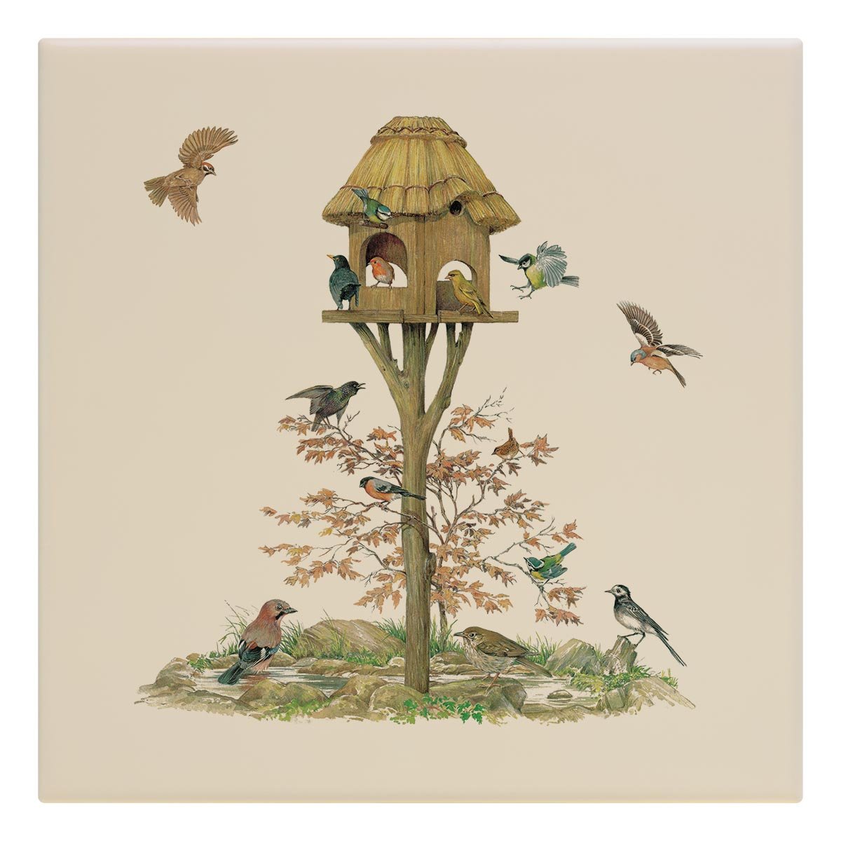 Feeding Birds Tile - Countryman John