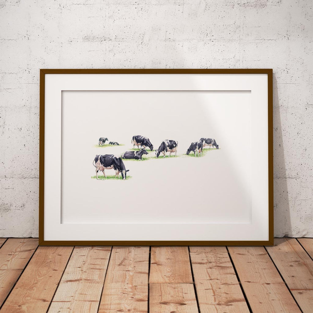 Multiple Grazing Cows Wall Art Print - Countryman John