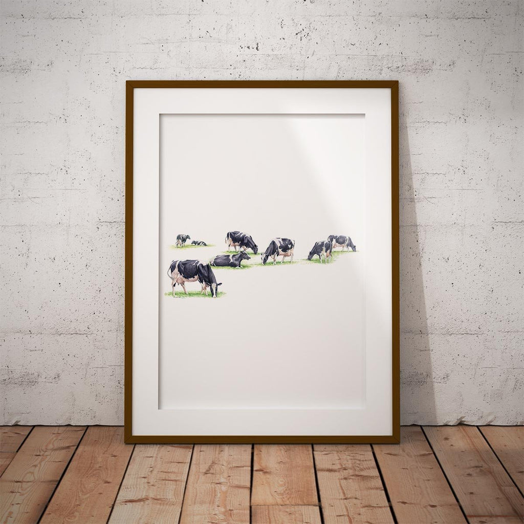 Multiple Grazing Cows Wall Art Print - Countryman John
