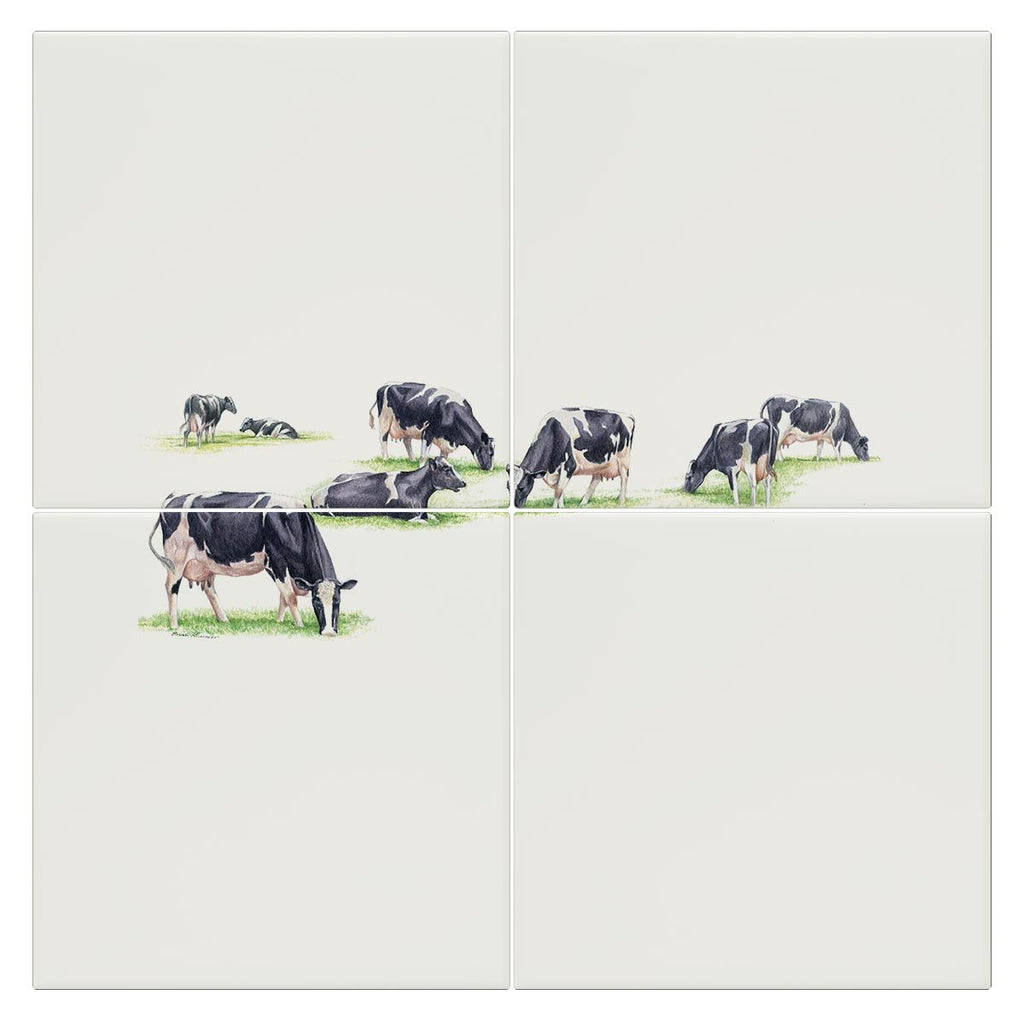 Multiple Grazing Cows Tile - Countryman John