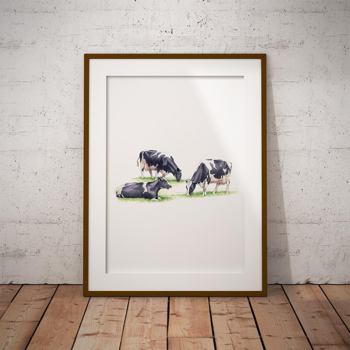 Three Fresian Cows Wall Art Print - Countryman John