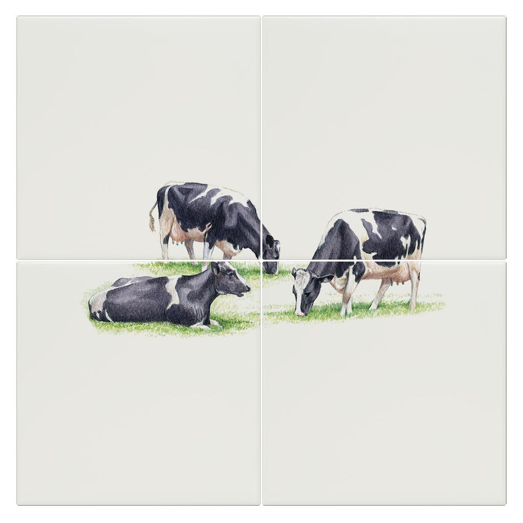 Three Fresian Cows Tile - Countryman John