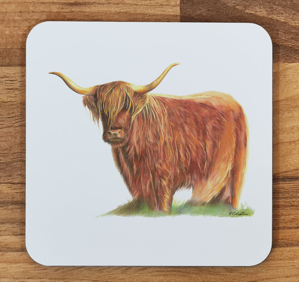 highland cow coaster