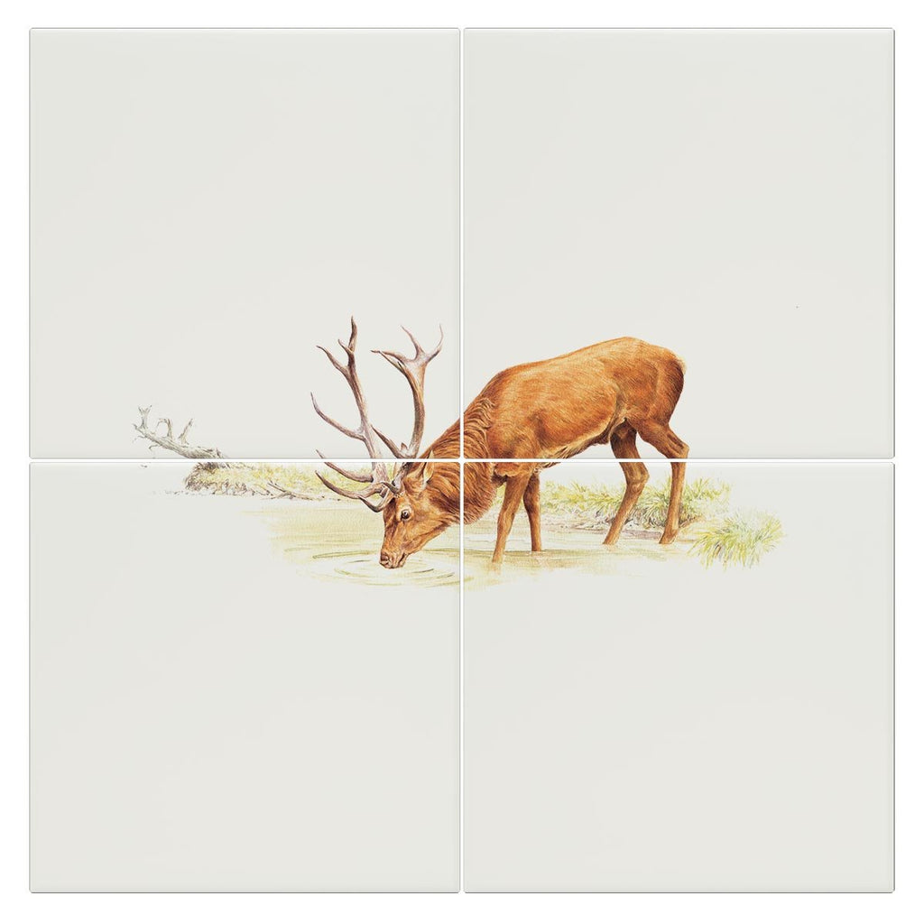 Drinking Red Stag Tile - Countryman John