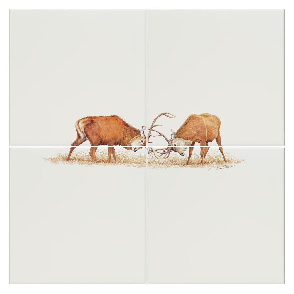 Duelling Stags Tile - Countryman John
