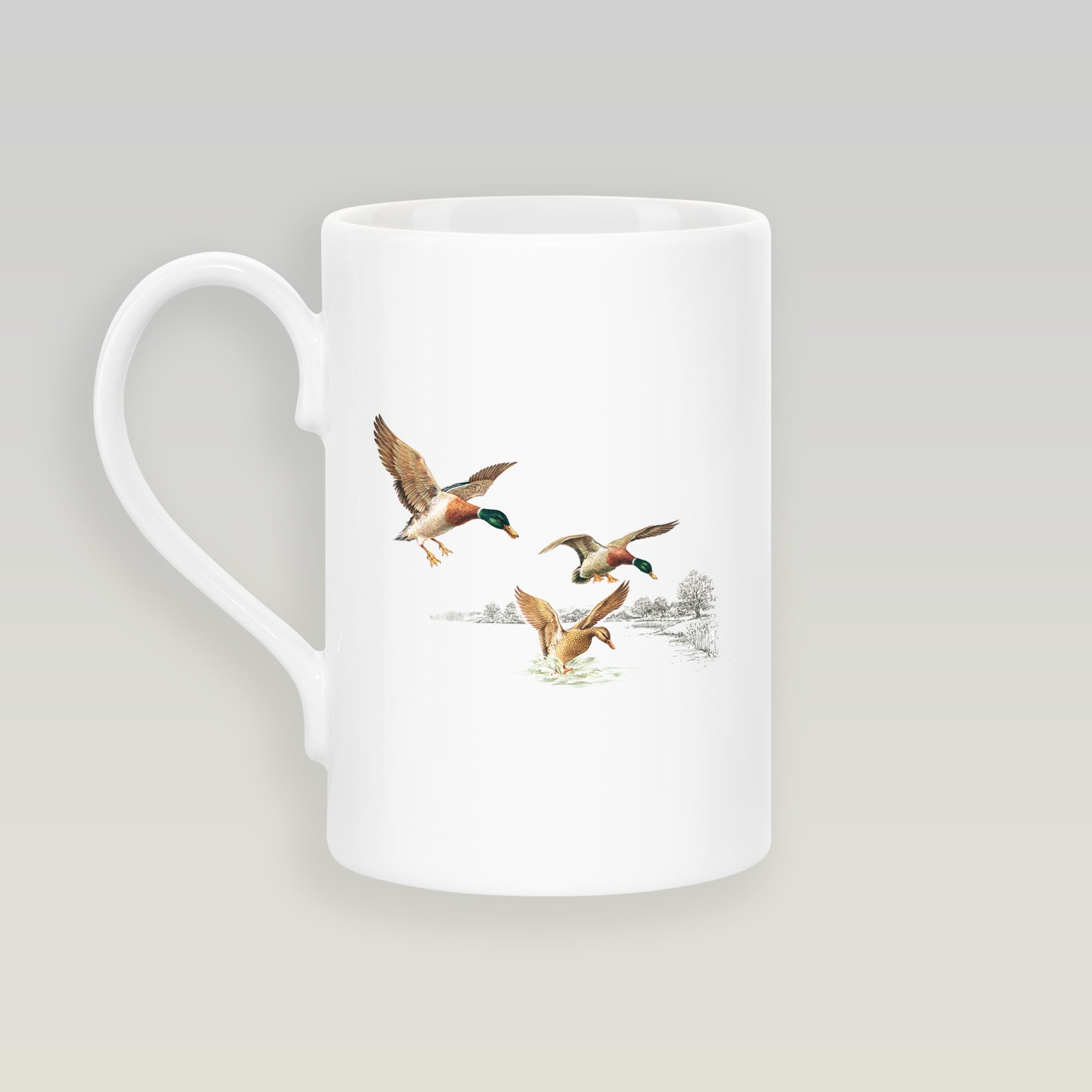 Mallards Coming in to Land on Pond Slim Mug - Countryman John