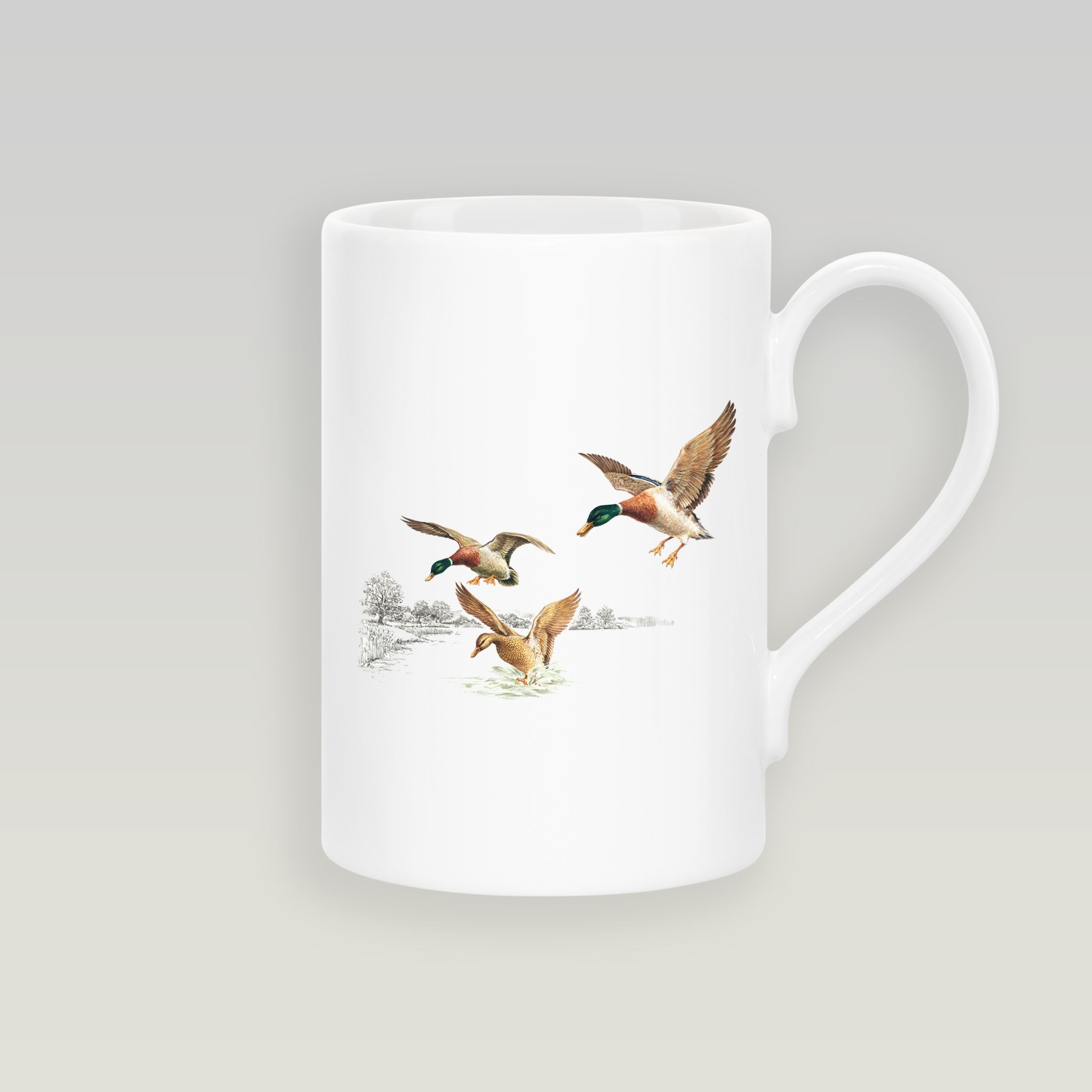 Mallards Coming in to Land on Pond Slim Mug - Countryman John